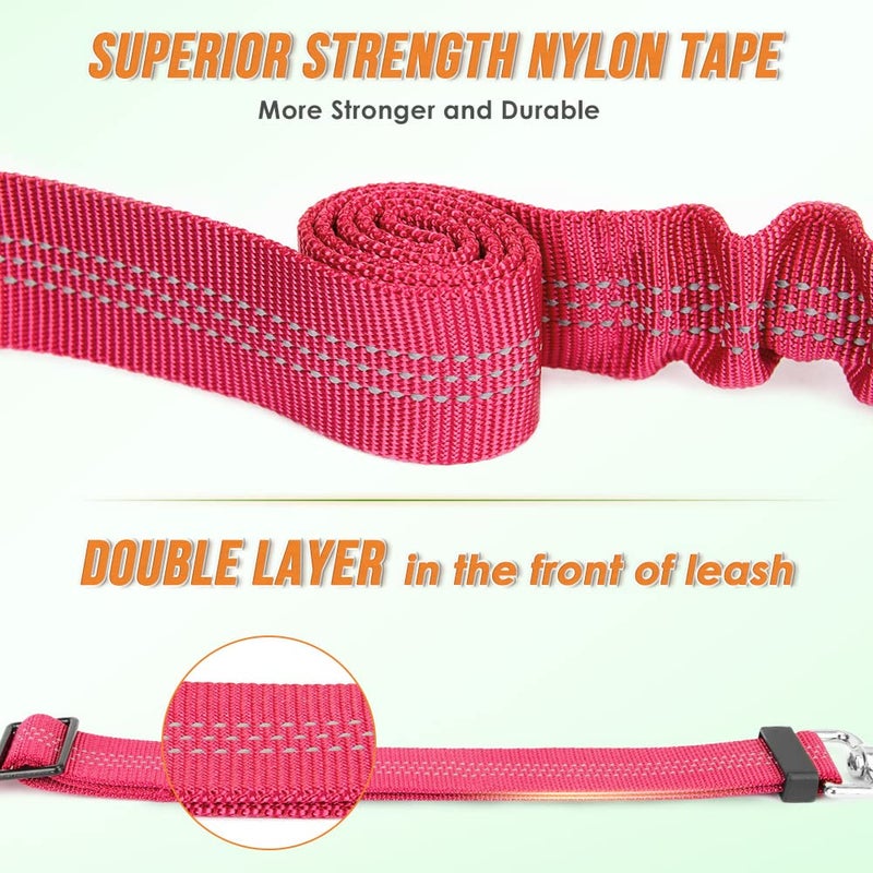 AUTOWT Double Dog Leash, No Tangle 360Â°Swivel Rotation Reflective Lead Attachment Adjustable Length Dual Two Dogs Lead Splitter, Comfortable Shock Absorbing Walking Training for 2 Dogs - Image 5